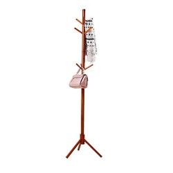 MAFYU Coat Rack European Solid Wood Nine Hanger Stand Style Coat Rack Tripod Three Foot Support Drying Hanger Bedroom Clothes Storage Rack