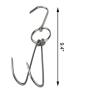 TinaWood 3 PCS 9.4" Stainless Steel Double Meat Hooks Roast Duck Bacon Shop Hook BBQ Grill Hanger Cooking Tools Accessories