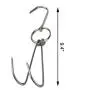 TinaWood 3 PCS 9.4" Stainless Steel Double Meat Hooks Roast Duck Bacon Shop Hook BBQ Grill Hanger Cooking Tools Accessories