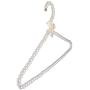 White Faux Pearl Bow Clothes Hangers Hook Rack for Adults 39cm