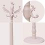 Angels home Simple White Coat Rack Floor Vertical Hanger Solid Wood Bedroom Clothes Rack Simple Modern Floor Hanger