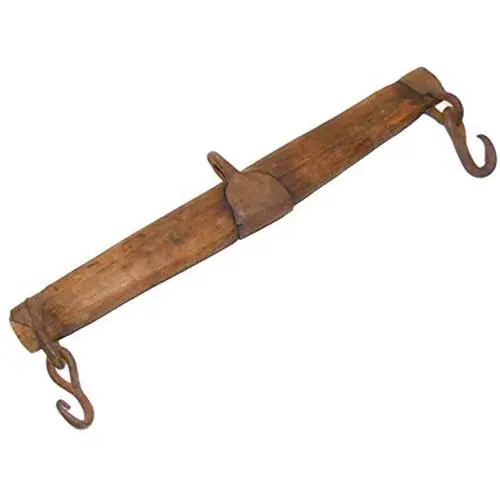 Antique Wood & Hand Forged Wrought Iron Butcher Gambrel Deer Hanger Cattle Hook