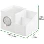 mDesign Square Facial Tissue Boxes Cover Holder, Storage Organizer Caddy for Bathroom Vanity Countertop, Bedroom Dresser, Night Stand, Desk, Table - Holds Makeup, Toiletries, Pens - 2 Pack - White/Satin