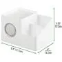mDesign Square Facial Tissue Boxes Cover Holder, Storage Organizer Caddy for Bathroom Vanity Countertop, Bedroom Dresser, Night Stand, Desk, Table - Holds Makeup, Toiletries, Pens - 2 Pack - White/Satin mDesign Square Facial Tissue Boxes Cover Holder, Storage Organizer Caddy for Bathroom Vanity Countertop, Bedroom Dresser, Night Stand, Desk, Table - Holds Makeup, Toiletries, Pens - 2 Pack - White/Satin