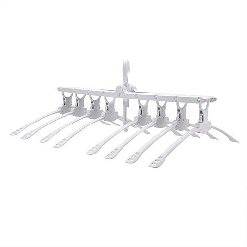 KIPB Foldable Clothes Hanger Space Saver Multi-Function Home Clothing Pink, White Rack Home, Travel Modern White
