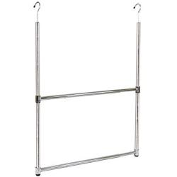 Oceanstar 2-Tier Portable Adjustable Rod Closet Hanger, Chrome