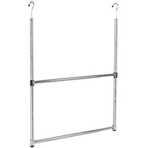 Oceanstar 2-Tier Portable Adjustable Rod Closet Hanger, Chrome