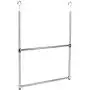 Oceanstar 2-Tier Portable Adjustable Rod Closet Hanger, Chrome