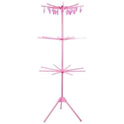 Sugoyi Clothes Rack, Multifunctional Dryer Hanger Foldable for Clothes Socks Underwear (Pink)