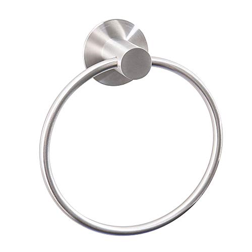 GERUIKE Adhesive Towel Ring Wall Mount Hand Towel Ring Self Adhesive Towel Hanger Stainless Steel Rustproof Brushed Bathroom Hardware