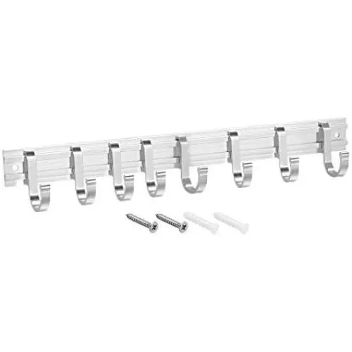 uxcell Wall Mounted Adjustable Silver 8 Hangers Towel Hat Coat Clothes Wall Hook Rack Rail With Screw 1pcs uxcell Wall Mounted Adjustable Silver 8 Hangers Towel Hat Coat Clothes Wall Hook Rack Rail With Screw 1pcs