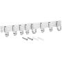 uxcell Wall Mounted Adjustable Silver 8 Hangers Towel Hat Coat Clothes Wall Hook Rack Rail With Screw 1pcs