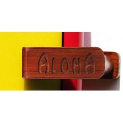 Vertical Carved &quotALOHA" Wall Display Storage Racks Hangers 3pc Teak Wood Set for Surfboard, Skateboard, Snow Board Any Height or Angle