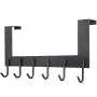 WEBI Over The Door Hook Door Hanger:Over The Door Towel Rack with 6 Coat Hooks for Hanging,Metal Towel Hanger Door Coat Hanger Over Door Coat Rack for Towels,Clothes,Back of Bathroom,Black