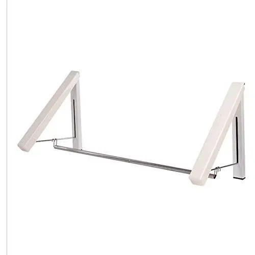 gerleek Indoor Wall Mounted Retractable Clothes Hanger Aluminum, YTOM Folding Multifunctional Drying Clothes Rack, Hanging on Bathroom, Bedroom Balcony and Laundry (2 Pack)