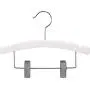 White Kids Combo Hanger, Arched 12 Inch Wood Hanger with Clips and Notches (Box of 100) by The Great American Hanger Company