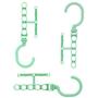 Laundry Dry Rack Clothes Hanger Wardrobe Organization Windproof Home Storage Household Buckle Anti-Slip Multilayer 10pcs Random Color