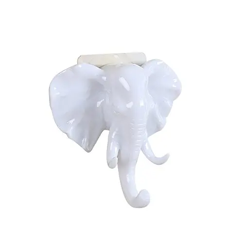 BCDshop_Hooks Clearance Elephant Head Self Adhesive Wall Door Hook Sticky Holder Heavy Duty Hangers for Kitchen, Bathroom, Bags, Towel, Coat, Keys, Robe, Home, Offices (White) BCDshop_Hooks Clearance Elephant Head Self Adhesive Wall Door Hook Sticky Holder Heavy Duty Hangers for Kitchen, Bathroom, Bags, Towel, Coat, Keys, Robe, Home, Offices (White)