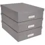 Bigso Oskar Fiberboard Label Frame Document Letter Box, 3.3 x 10.2 x 13.8 in, Grey