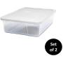 HOMZ 28 Quart Snaplock Container Clear Storage Bin with Lid, 2 Pack, White