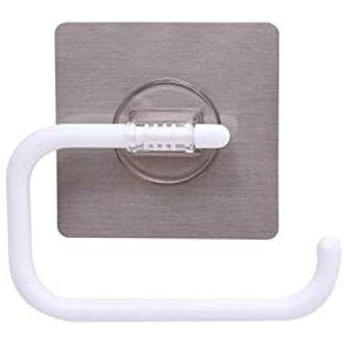 Inchant Toilet Paper Roll Holder Self Adhesive, Wall Mount, No Screws, No Drill, Washable, Restickable, Reusable Plastic Towel Ring with Open Half Design - Dish Cloth, Tea Towel Hanger Rack