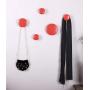 Wall Hooks Coat Hooks 5Pcs Dots Hook Door Hanger Hook for The Wall,Living Room,Bathroom,Home Decor.(Orange Red)