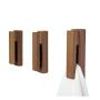S&T new life Wood Adhesive Wall Door Hook Robe Towel Hook Holder Coat Cloth Hangers Closet Storage Organizer Home Kitchen Bathroom Hook (Black Walnut)