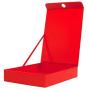 VPACK Files Storage Organizer Boxes, Flip Up Design Easy Clean Filing & Storage Office File Holder Boxes with Lip for Letters, Files, Documents, Papers (Red)