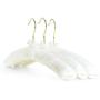 HANGERWORLD 5 Ivory 17inch Satin Padded Cushioned Top Clothes Garment Wedding Bridal Coat Hangers with Gilt Hook