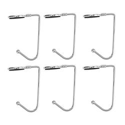 LIOOBO 6pcs Portable Handbag Hanger Table Bar Purse Instant Swivel Top Hooks Christmas Stocking Hooks for Table Desk