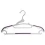 FIND_K Plastic Hangers, Durable Clothes Hangers with Non-Slip Pads, Space Saving Easy Slide Organizer for Bedroom Closet, Great for Shirts, Pants, Scarves, Strong Enough for Coat 1EA(Purple)