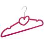 10pcs Random Color Non-Slip Ultra-Thin 360 Degree Swivel Flocked Adult Clothes Hangers with Heart Tie Bar, Notched Shoulders for