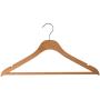 NAHANCO SL70017WB20 17" Slim Line Space Saving Wooden Suit Hanger with Pant Bar (Pack of 20) Natural