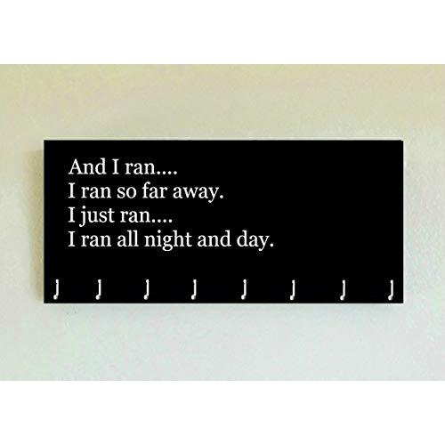 Race Medal Holder/Running Medal Hanger AND I RAN.I RAN SO FAR AWAY- Wood Wall Mounted Medal Organizer. CUSTOMIZATION Available