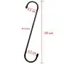 YourGift 6 Pack Extra Long S Hooks 10 inch X-Large S Shaped Hooks Heavy Duty Black Hooks for Hanging Plant, Hooks for Closet, Flower, Basket, Patio, Indoor and Outdoor Uses (6 Pack, 10 inches)