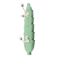 Indianshelf Handmade 1 Artistic Vintage Green Wooden Double Loop Wall Hooks Hangers/Wall Hooks for Hats