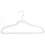 GOTOTOP 10pcs 17.71 x 0.2 x 9.65inch (45x0.5x24.5cm) Nylon Villi Chrome Plated Steel Plastic Flocking Clothes Hangers Durable and Slim Standard Hangers for Everyday Use Ivory White