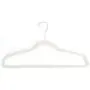 GOTOTOP 10pcs 17.71 x 0.2 x 9.65inch (45x0.5x24.5cm) Nylon Villi Chrome Plated Steel Plastic Flocking Clothes Hangers Durable and Slim Standard Hangers for Everyday Use Ivory White