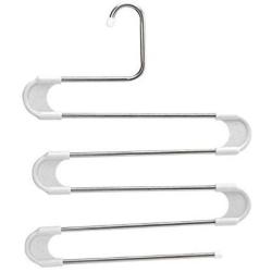 Clothes Hanger S Type 5 Layer Pants Clothing Hanging Rack Stainless Steel Space Saving Closet Towel Storage Rack Shelf 10pcs Random Color