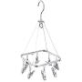 Senbowe Foldable Clip and Drip Hanger, Drying Hanger, Clothes Drying Rack Sock Hanger Underwear Hanger with 8 Clips for Towels, Bras, Baby Clothes, Gloves, Aluminium Alloy Laundry Hanging Air Dryer