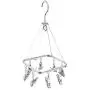 Senbowe Foldable Clip and Drip Hanger, Drying Hanger, Clothes Drying Rack Sock Hanger Underwear Hanger with 8 Clips for Towels, Bras, Baby Clothes, Gloves, Aluminium Alloy Laundry Hanging Air Dryer