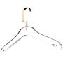 Designstyles Clear Acrylic Clothes Hangers - 10 Pk Stylish and Heavy Duty .5 inch(10mm,12mm,15mm options) Thick Premium Quality Closet Clothing Organizer with Gold Chrome Plated Steel Hooks - Non-Slip Notches