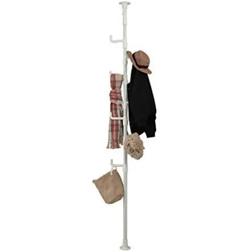 soges Standing Tension Rod Drying Rack Hat Clothes Rack Laundry Hanging Rack, Adjustable Height No Drill Easy Assemble, Stainless Steel 5.9~10.17 ft, White KS-D6011-WH soges Standing Tension Rod Drying Rack Hat Clothes Rack Laundry Hanging Rack, Adjustable Height No Drill Easy Assemble, Stainless Steel 5.9~10.17 ft, White KS-D6011-WH