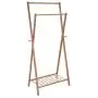 Double Pole Bamboo Rod Wood Coat Racks, 2 Side Hooks X-frame Heavy Duty Garment Rack Simple Elegant Free Standing Hanging with Bottom Shelves Clothes Scarf Hat Holder Hanger Organizer Storage Double Pole Bamboo Rod Wood Coat Racks, 2 Side Hooks X-frame Heavy Duty Garment Rack Simple Elegant Free Standing Hanging with Bottom Shelves Clothes Scarf Hat Holder Hanger Organizer Storage