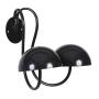 Owlgift Modern Metal Wall Mounted Entryway Retail Hat Rack/Wig Display Stand w/ 2 Circular Hat Hooks, Black