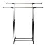 Cypressshop Rolling Laundry Drying Rack Adjustable Telescopic Double Rails Heavy Duty Garment Clothing Hanging Dryer Storage Hanger Clothes Home Furniture