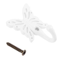 Dophee 1Pc 2.2" x 1.38" Nordic Simple White Butterfly Wall Door Hooks Hanger Holders for Clothes Coat Hat