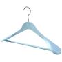 SAASNY Plastic Hangers,5 Extra Wide 45cm Heavy Duty Blue Plastic Jacket Clothes Garment Hangers with Non Slip Trouser Bar,Extra Smooth Finish,for Drying and Storage
