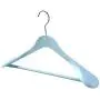 SAASNY Plastic Hangers,5 Extra Wide 45cm Heavy Duty Blue Plastic Jacket Clothes Garment Hangers with Non Slip Trouser Bar,Extra Smooth Finish,for Drying and Storage