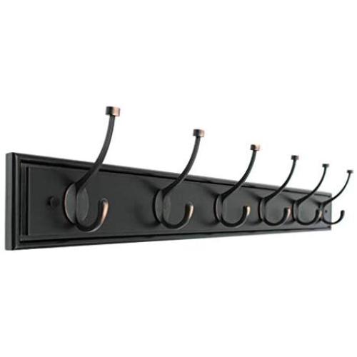 LAXF-Wall Coat Racks with Hooks/Hangers Coat Rack Bamboo Clothes Hook Dorm Room Bedroom on The Wall Wall-Mounted Hook Hanger Multifunction Straight Edge Black (Size : 96.3cm)